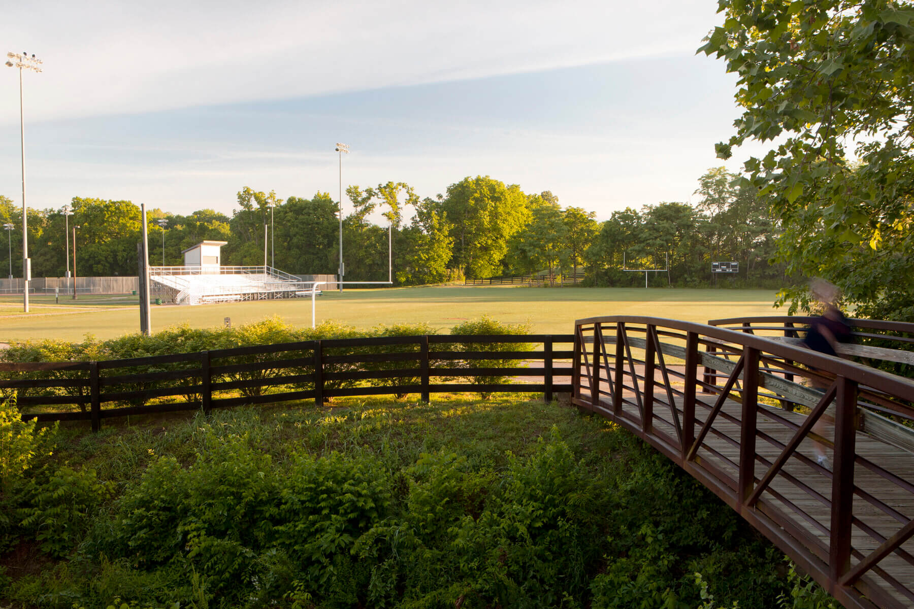 a bridge and greenery at Crockett Park