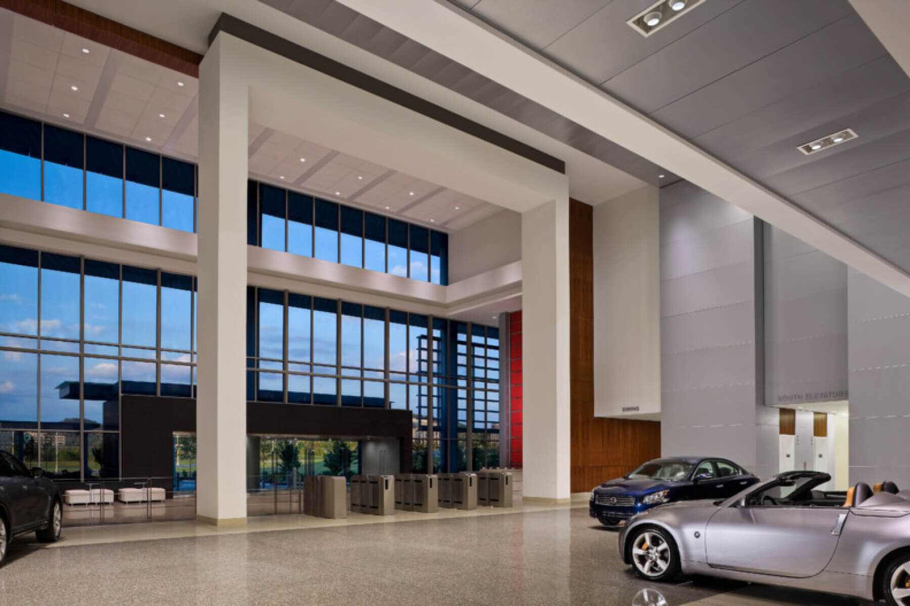 an interior view of the Nissan North America Headquarters in Franklin, TN