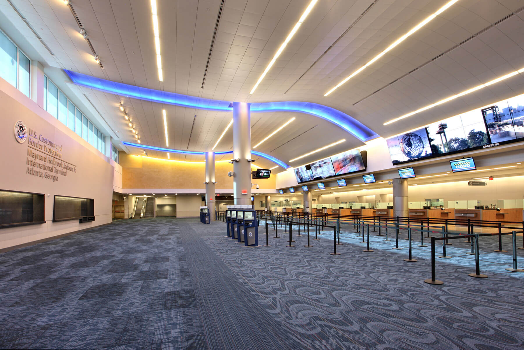 customs and border protection facility at the international terminal at Hartsfield-Jackson Atlanta International Airport