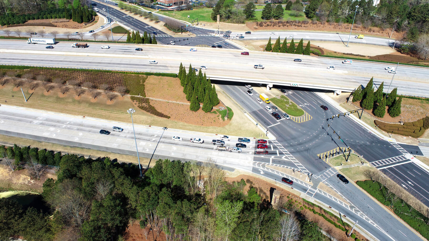 The new exit lane at SR 400 and Windward Parkway