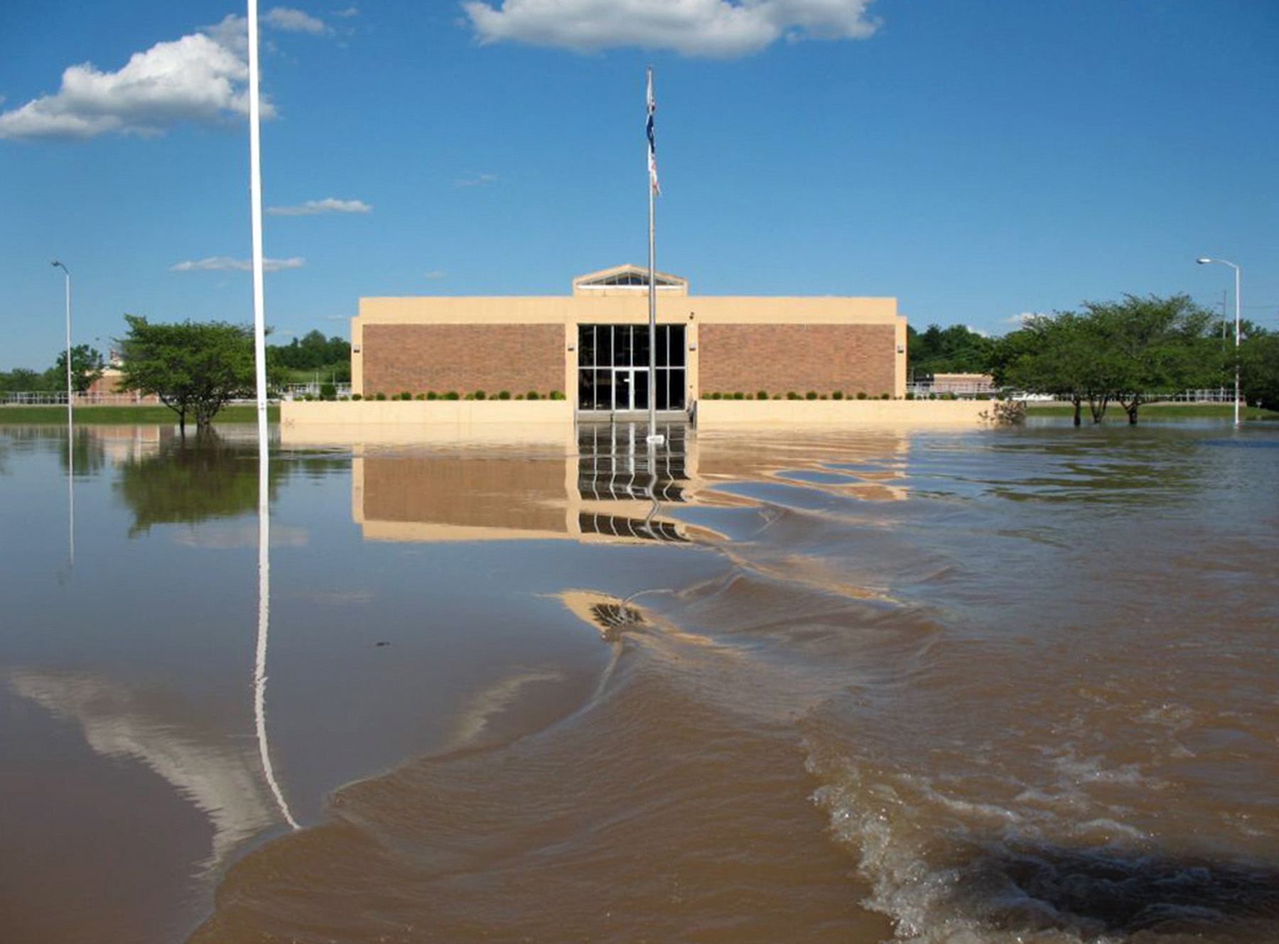 K.R. Harrington Water Treatment Plant overcome by floodwaters.