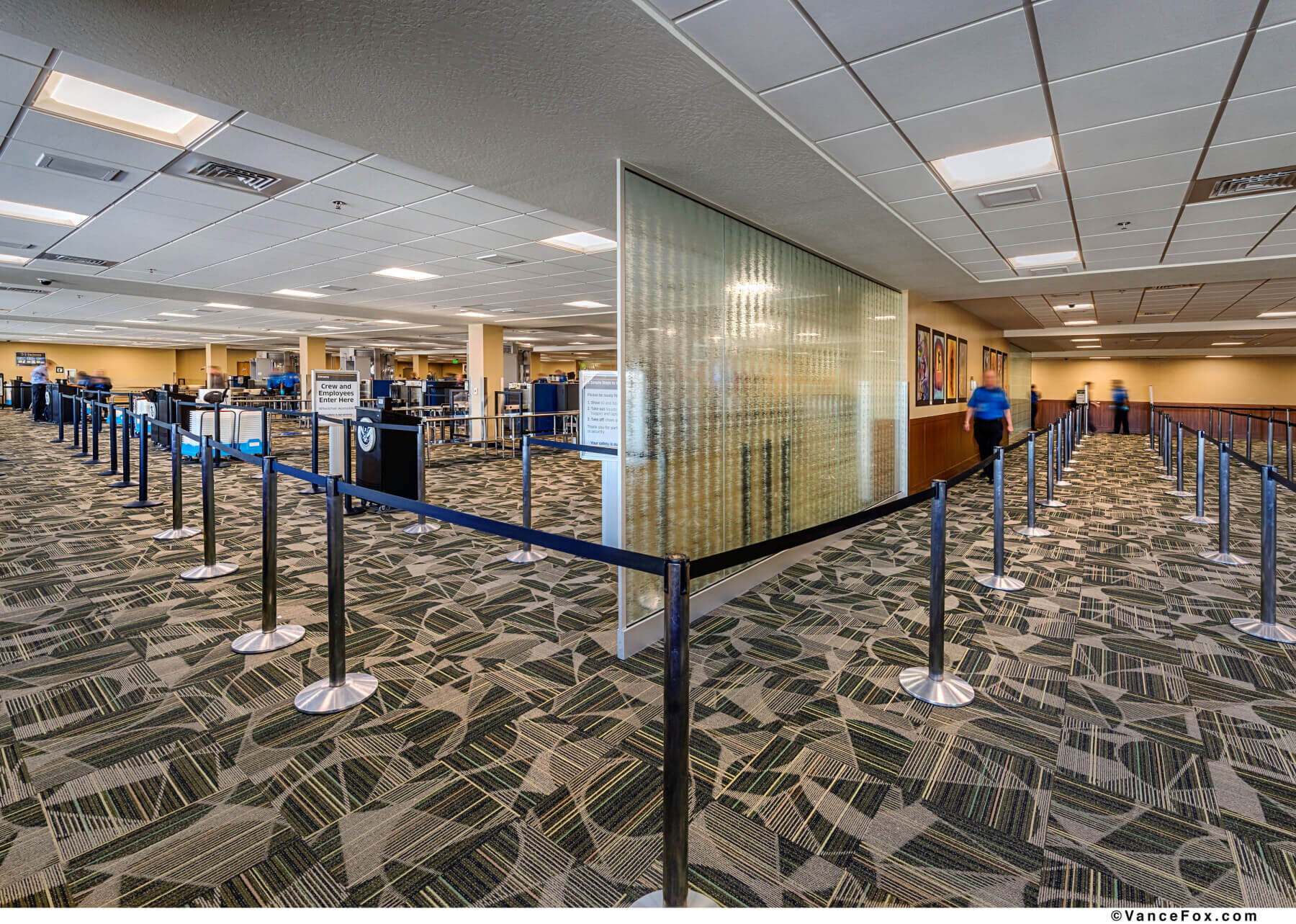 the security screening area inside Reno Tahoe International Airport