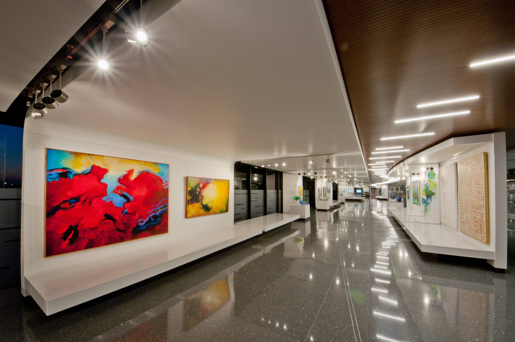 paintings in the art gallery at Tampa International Airport