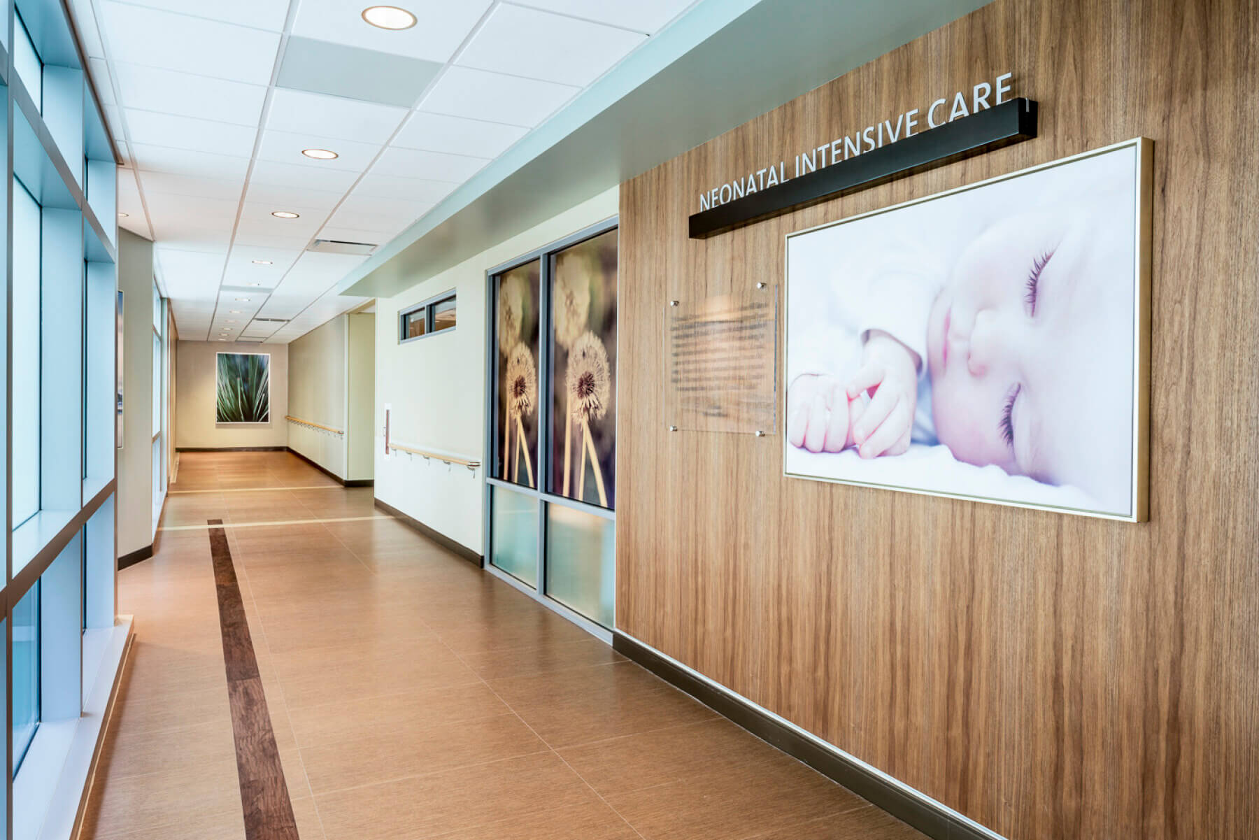 hallway to neonatal intensive care unit