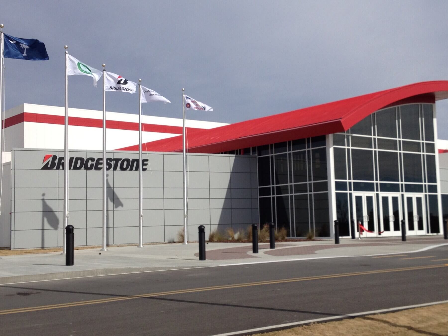 the entrance of the Bridgestone Americas off-road radial tire plant