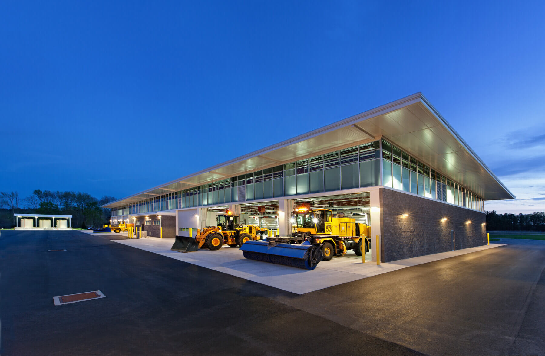 the exterior of the snow removal building at Richmond International Airport