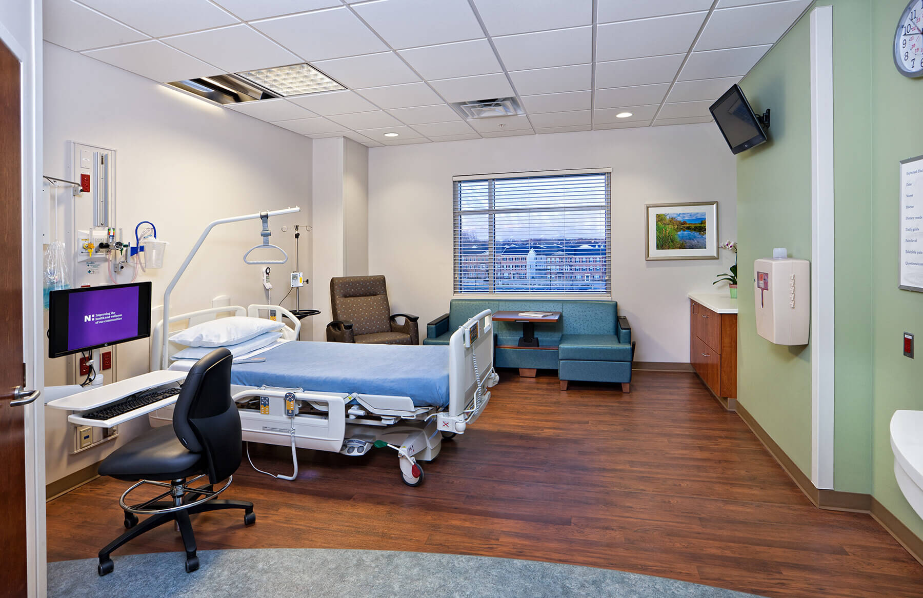 a patient room at Novant Health Haymarket Hospital