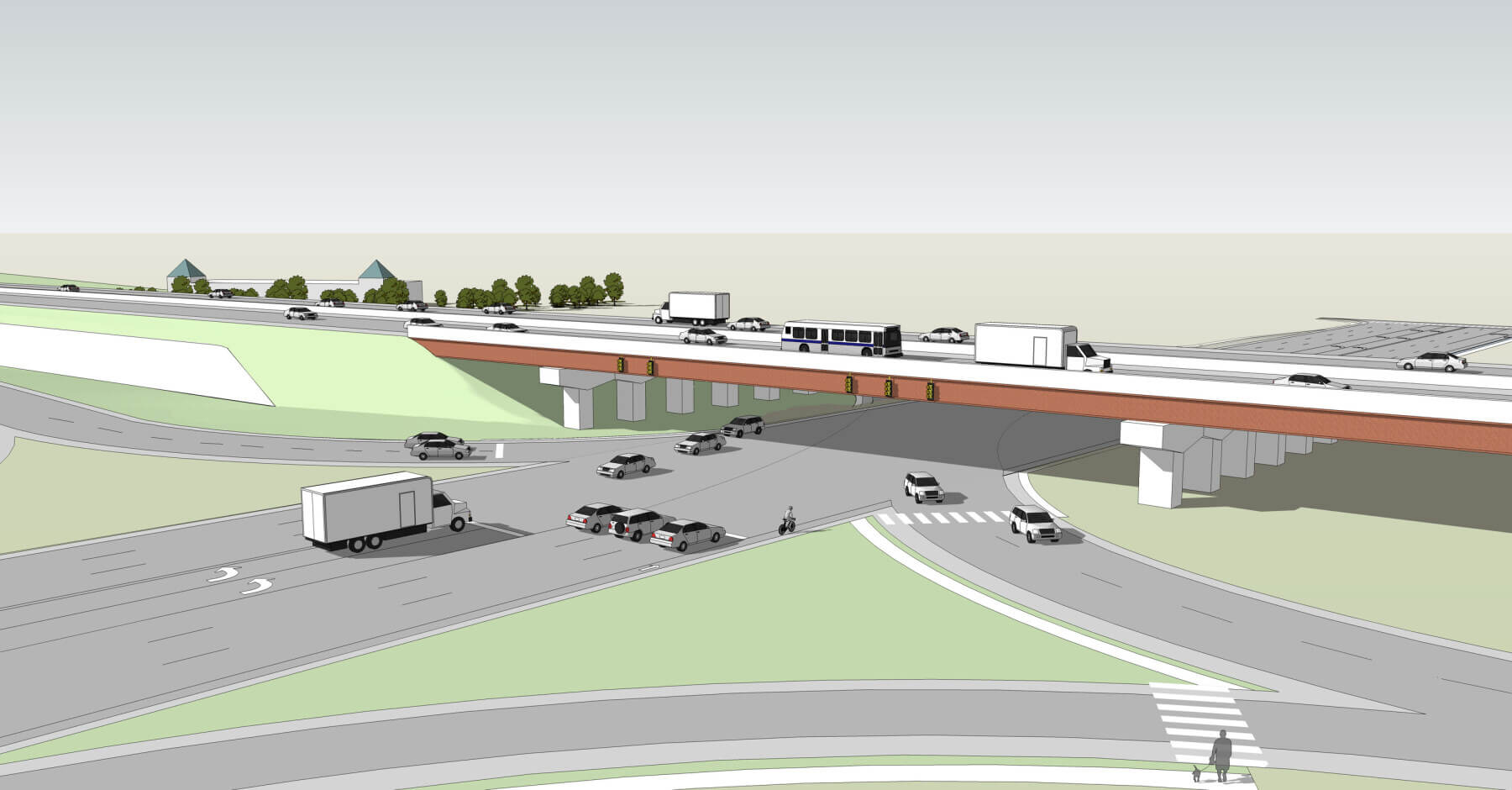 a rendering of a SPUI on I-40