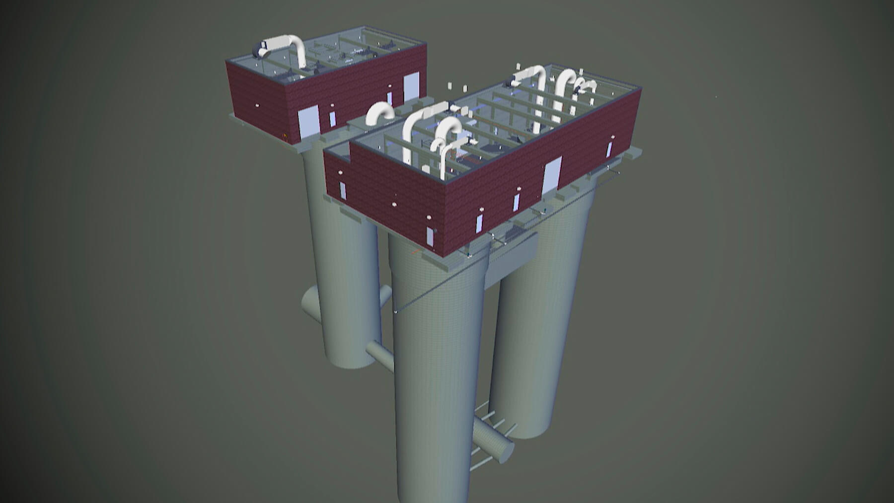 BIM model of Deer Creek Sanitary Tunnel Pump Station.