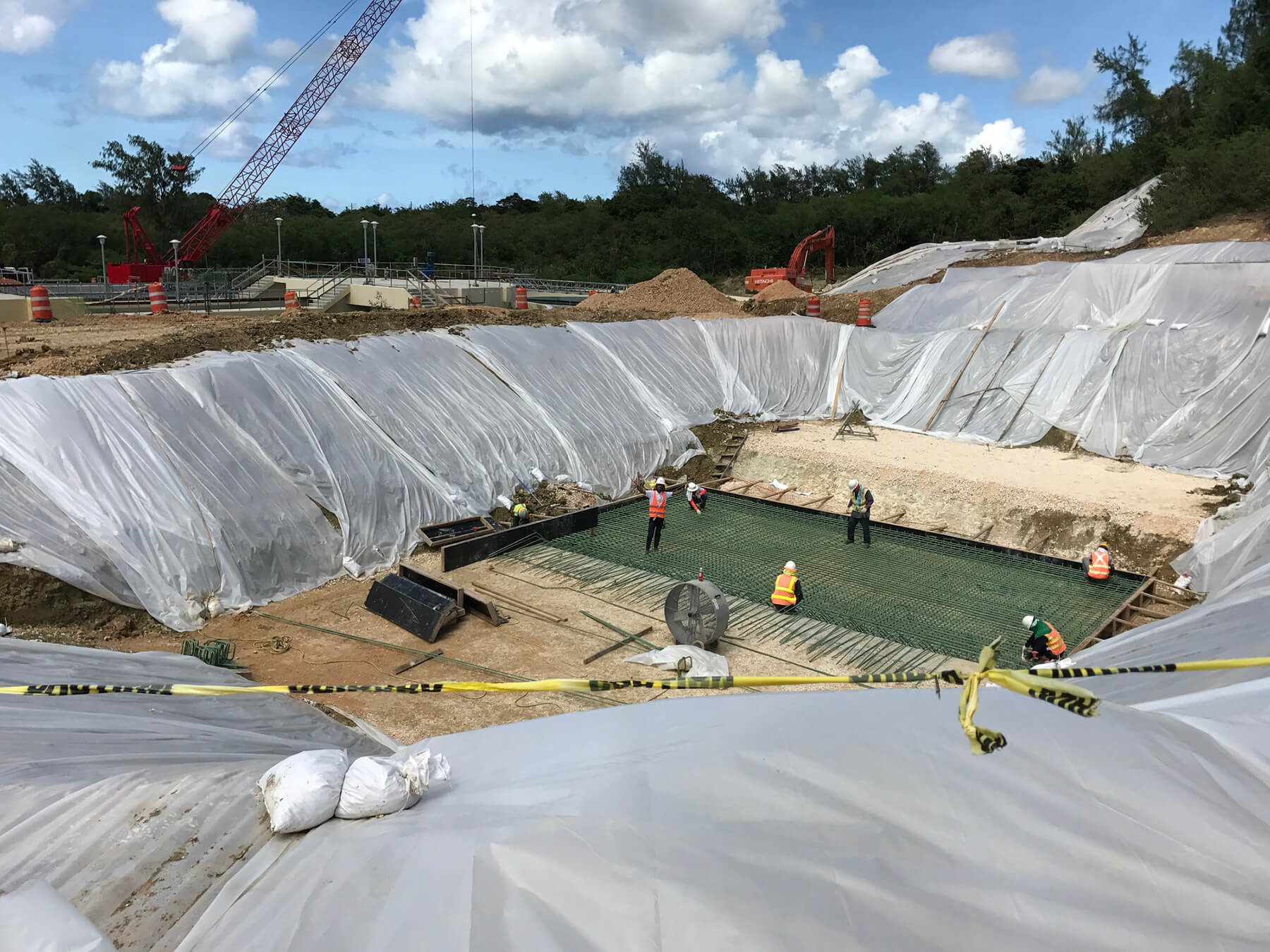 Agat-Santa Rita Wastewater Treatment Plant under construction