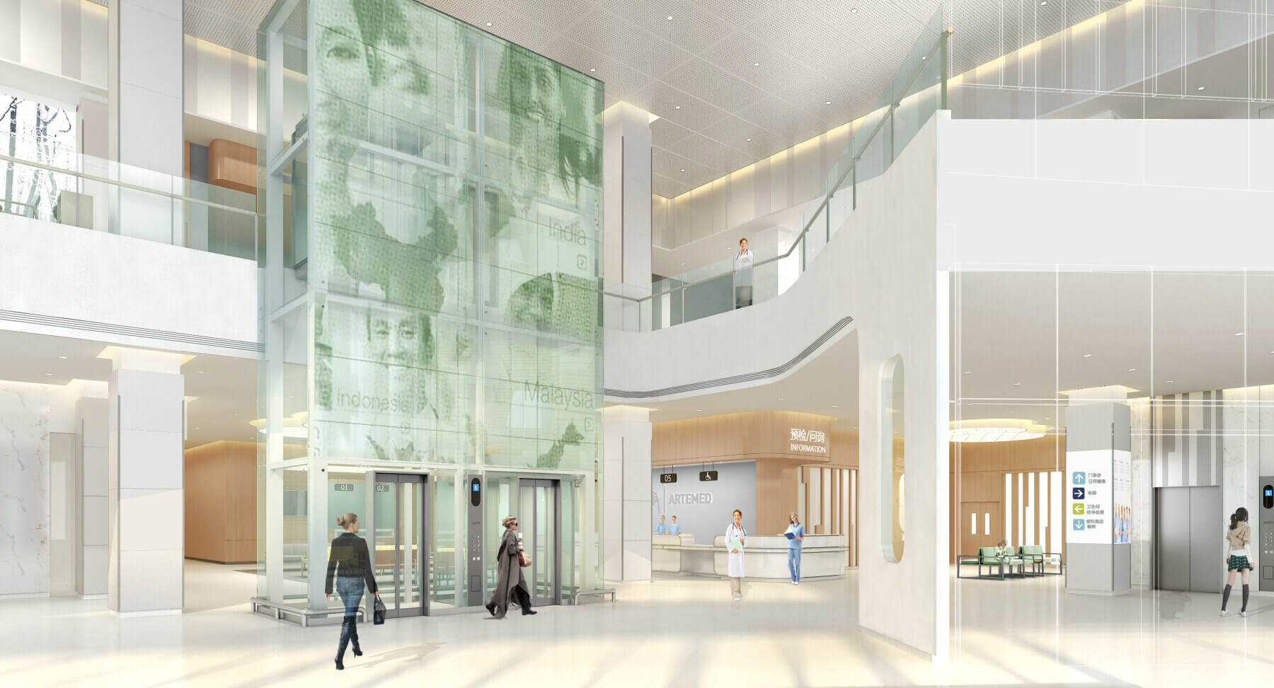 rendering of hospital lobby
