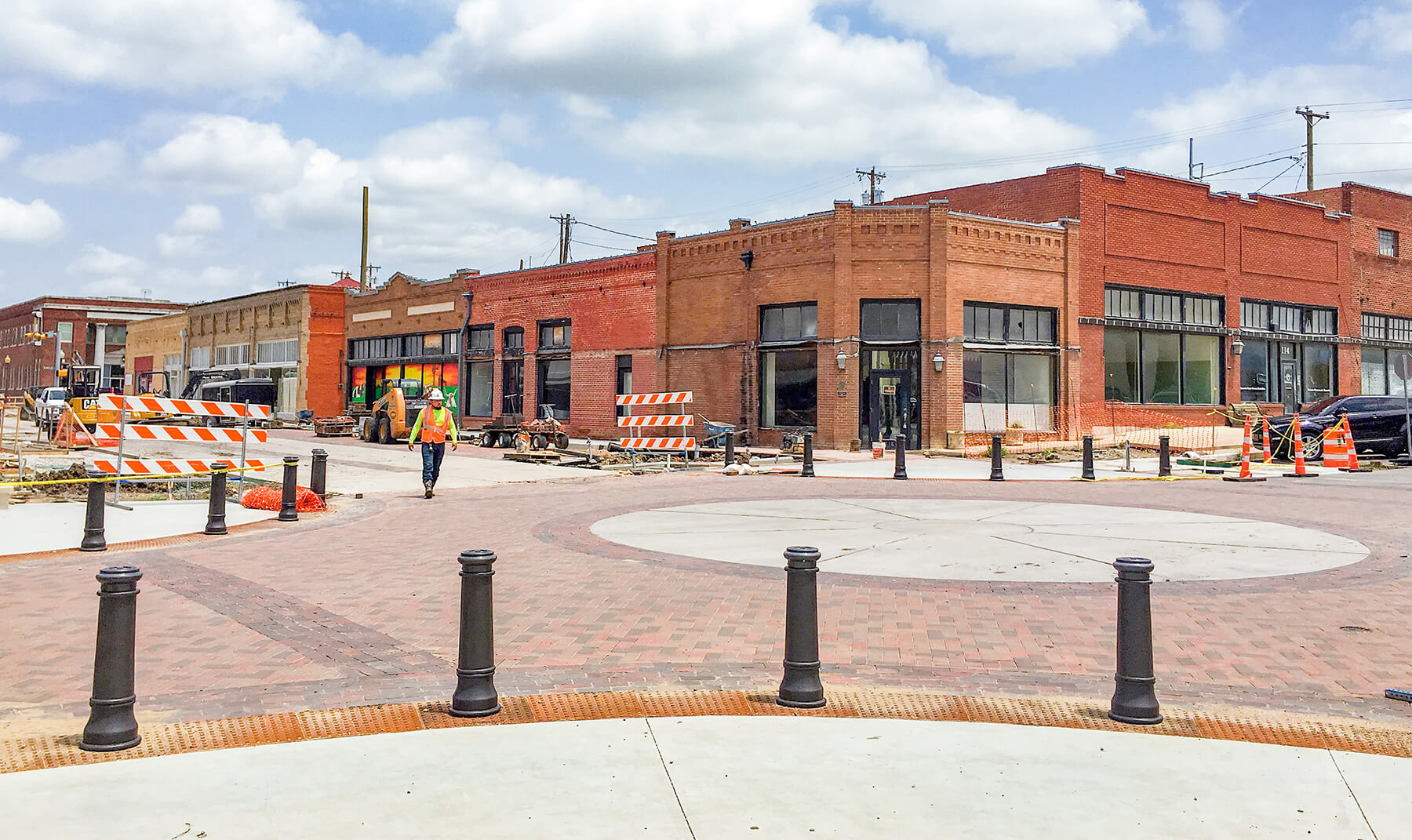 After image of downtown Ennis street with brick paving