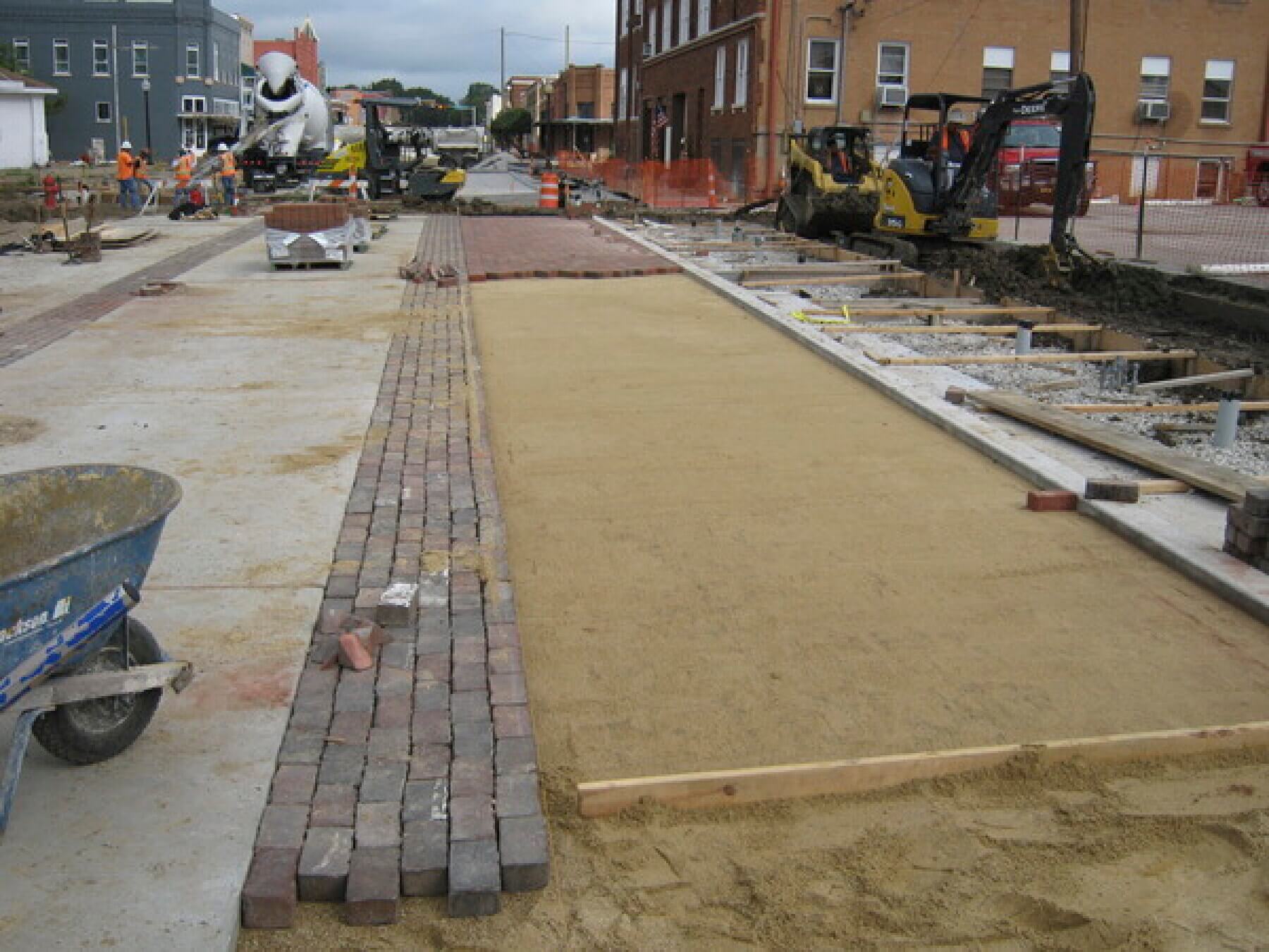 Dallas Street Strata Vault System prior to final construction in downtown Ennis