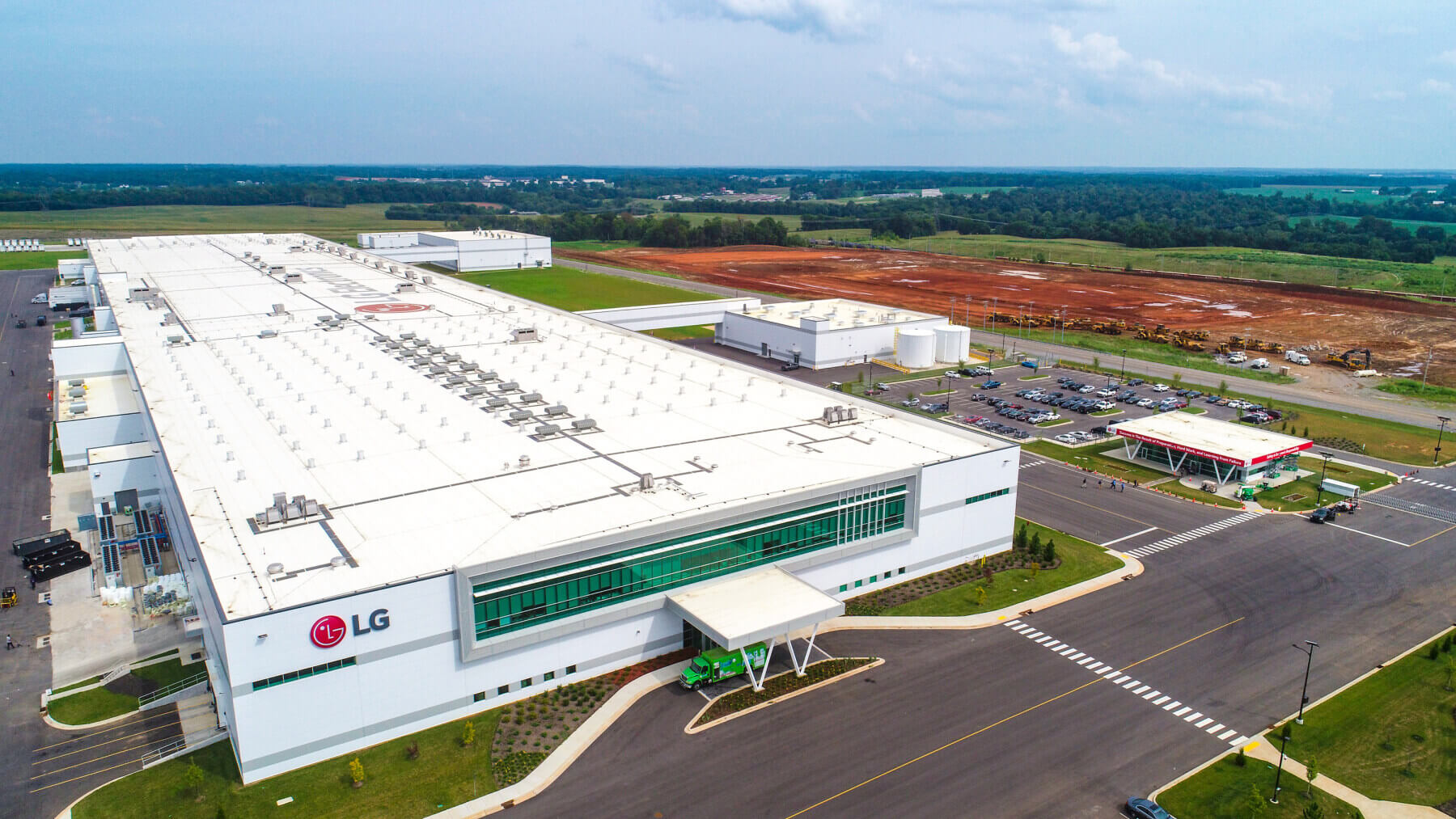 an exterior view of the LG Electronics appliance manufacturing plant