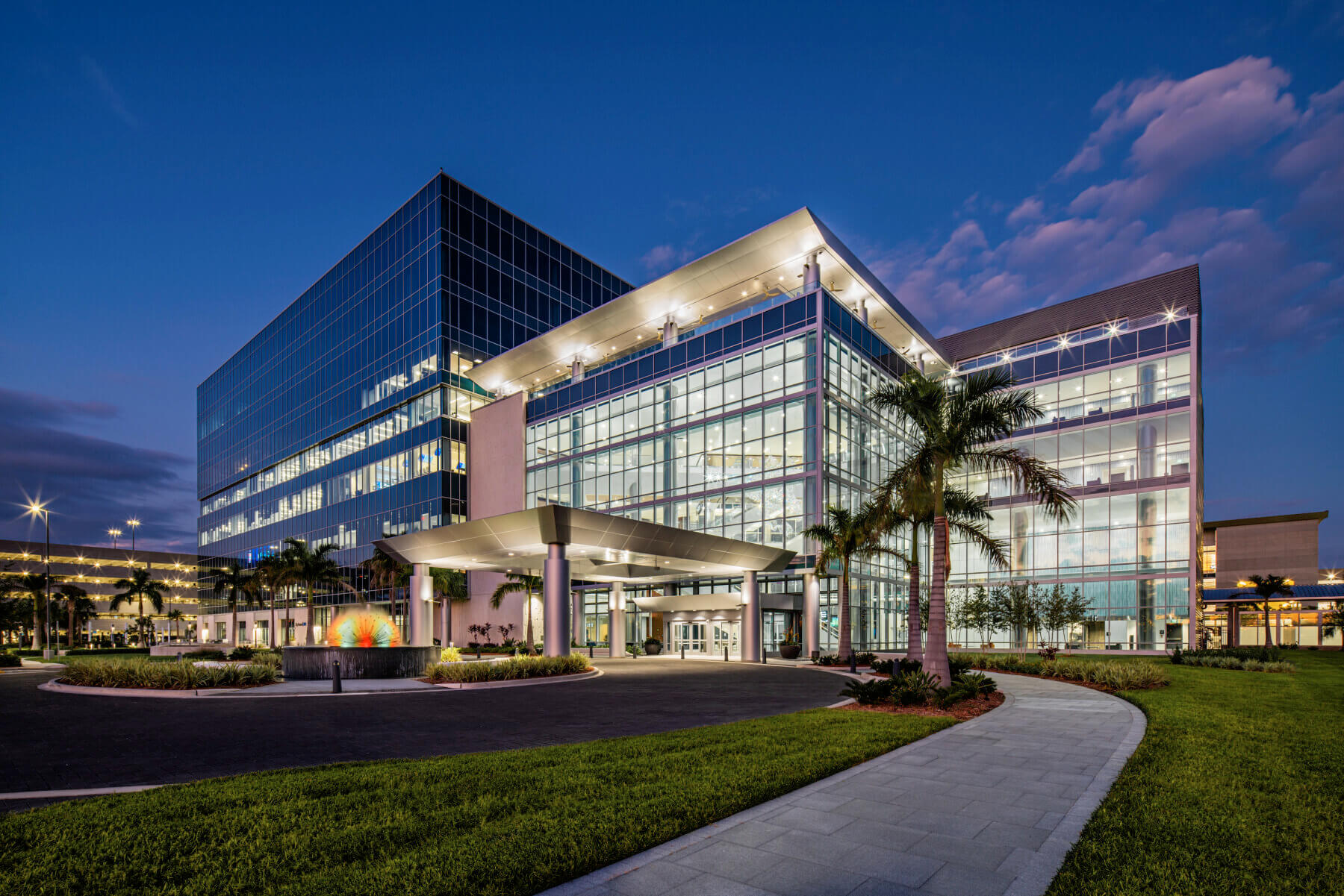 the exterior of the SkyCenter development at Tampa International Airport