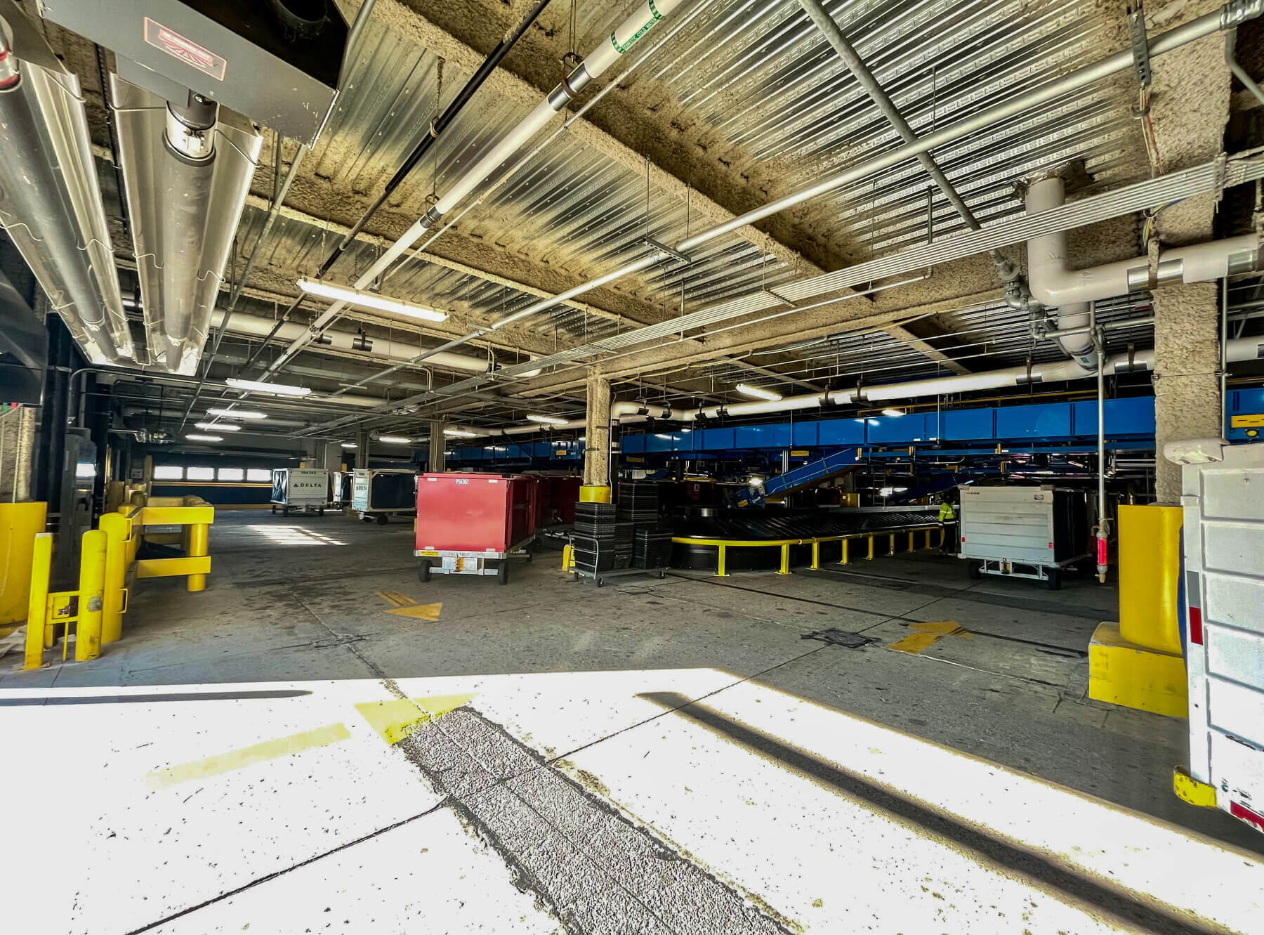 baggage handling conveyors inside the baggage handling expansion to Concourse A at Cincinnati/Northern Kentucky Airport