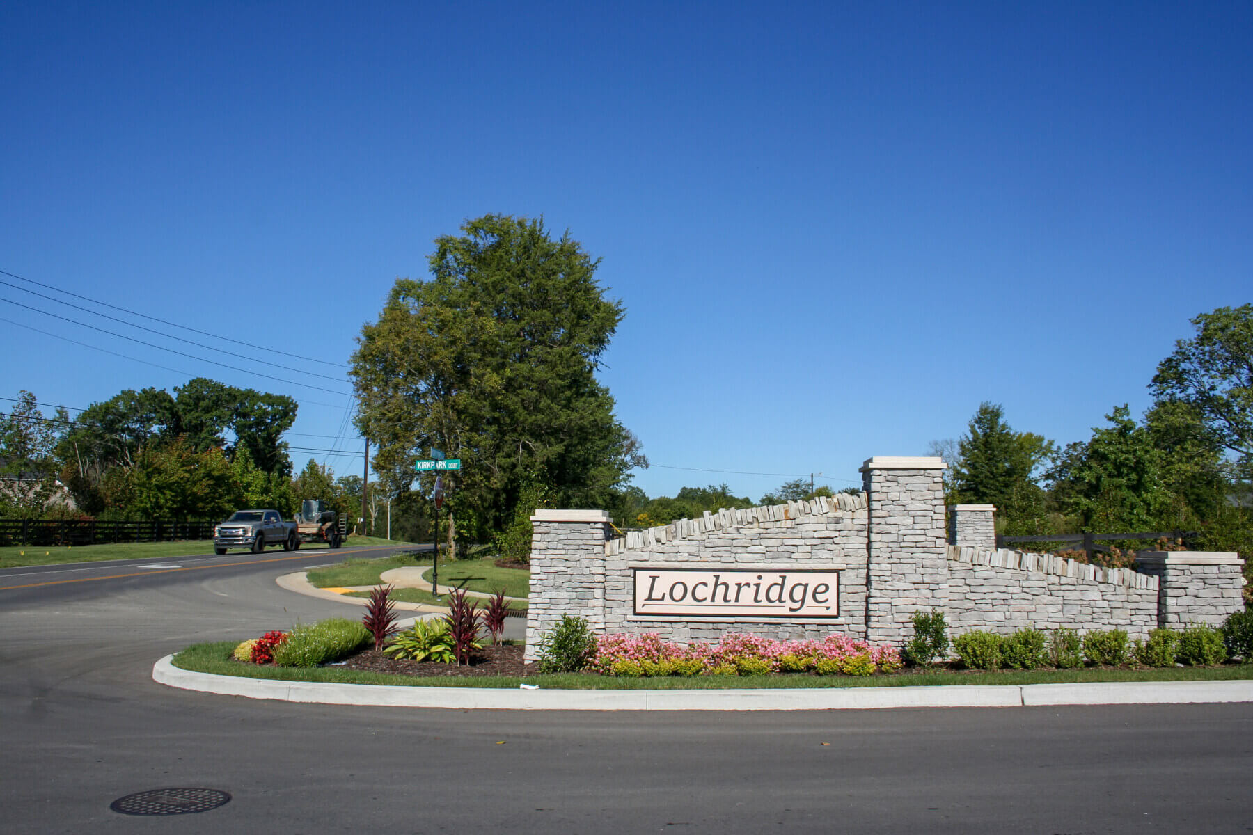 Lochridge sign in the subdivision