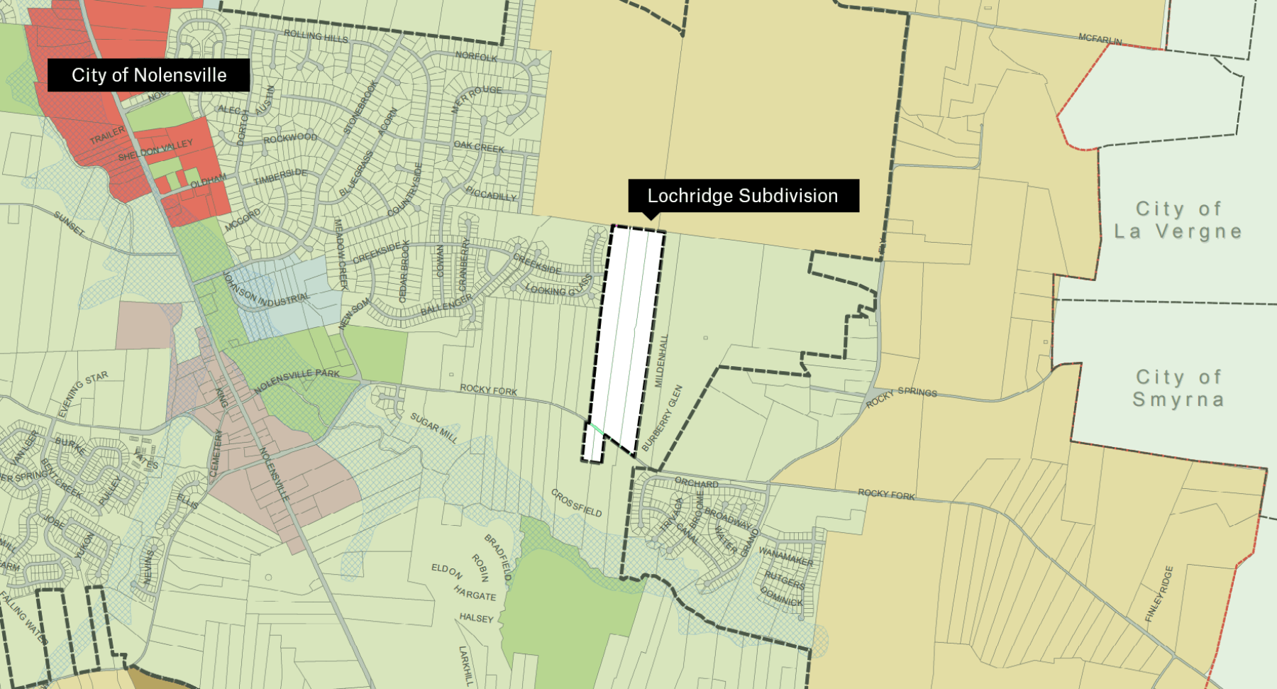 a map showing the zoning of the neighborhood