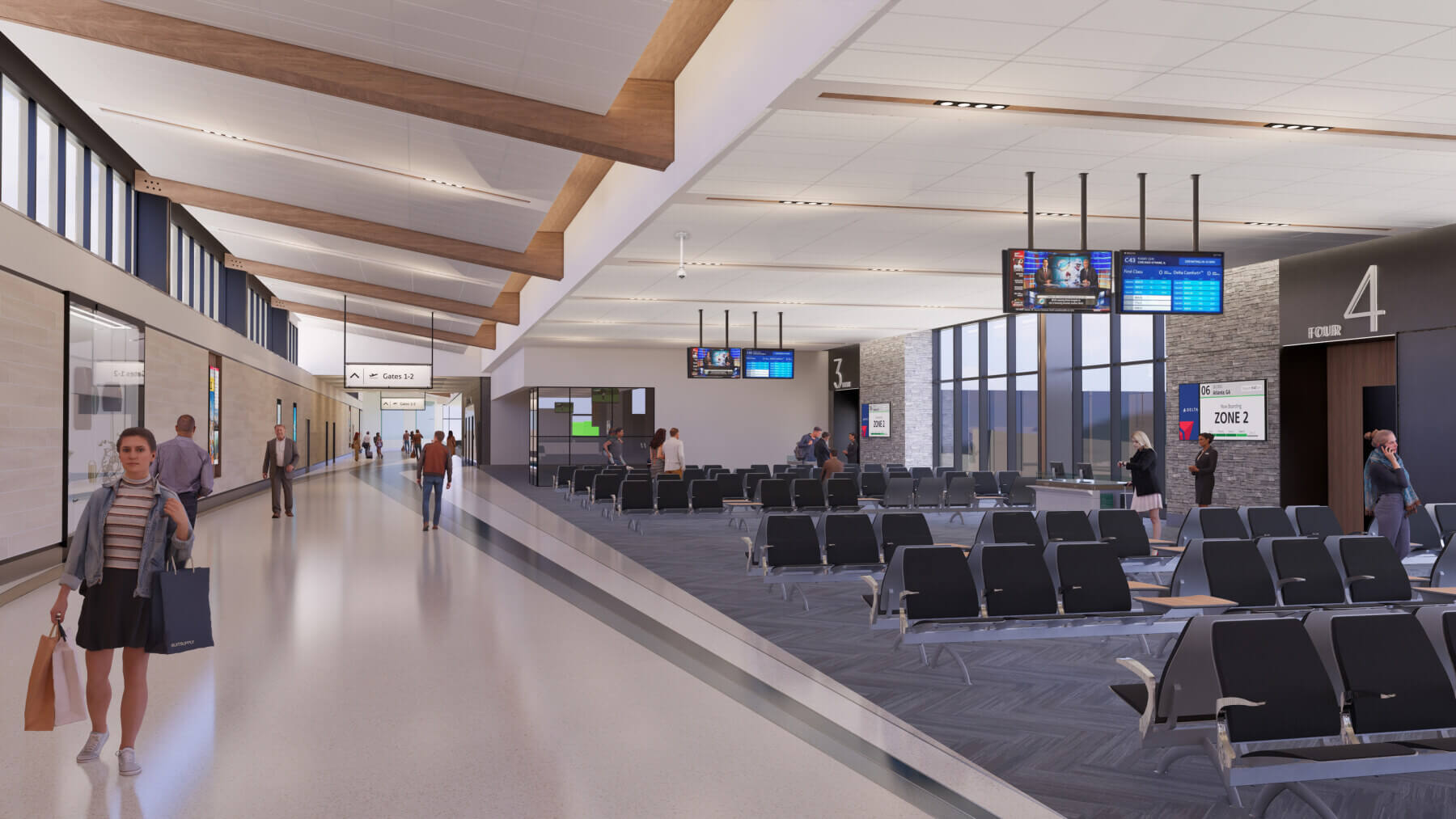 rendering of the new concourse at Asheville Regional Airport