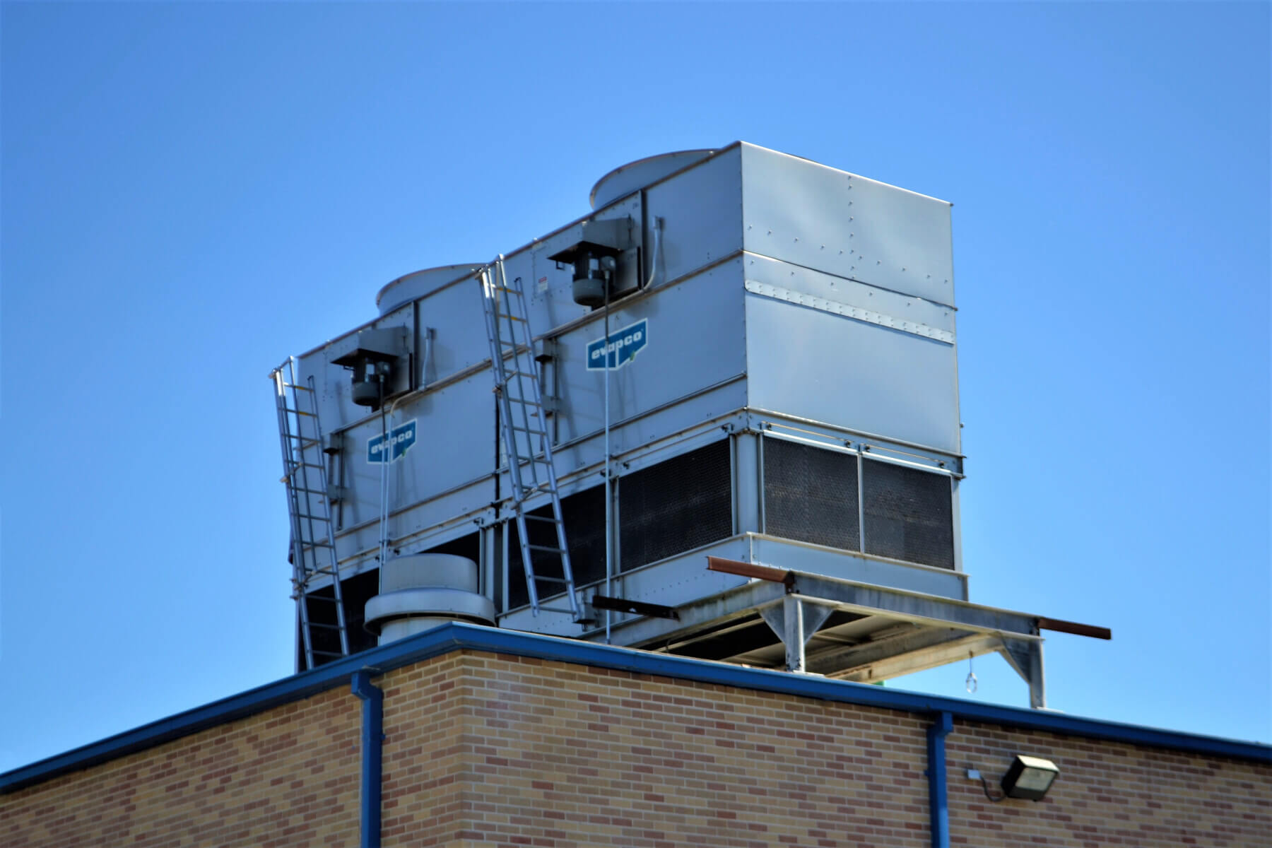 new air handler on the roof of the Brooks Rehabilitation Center