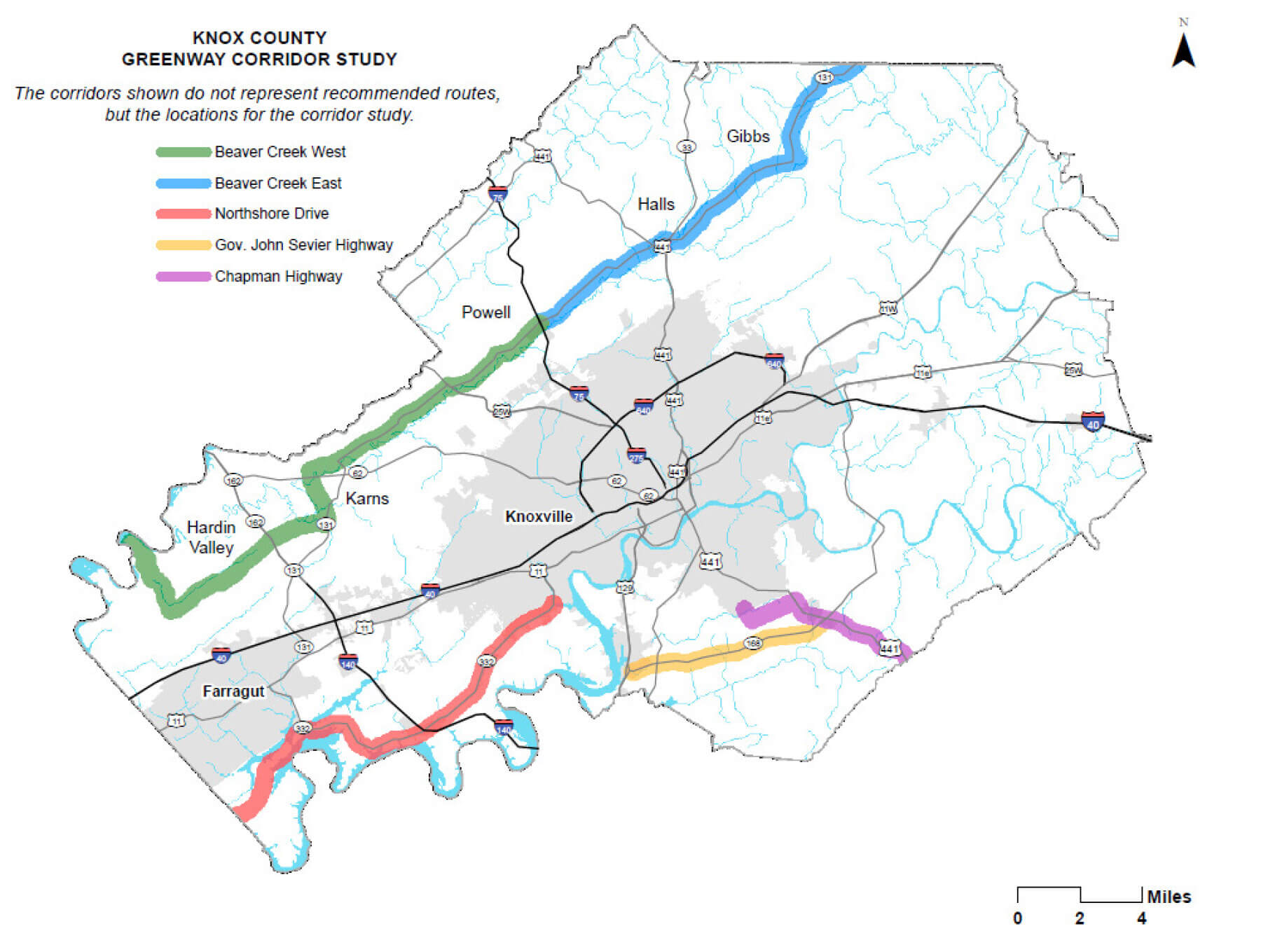 Knox County greenway study map