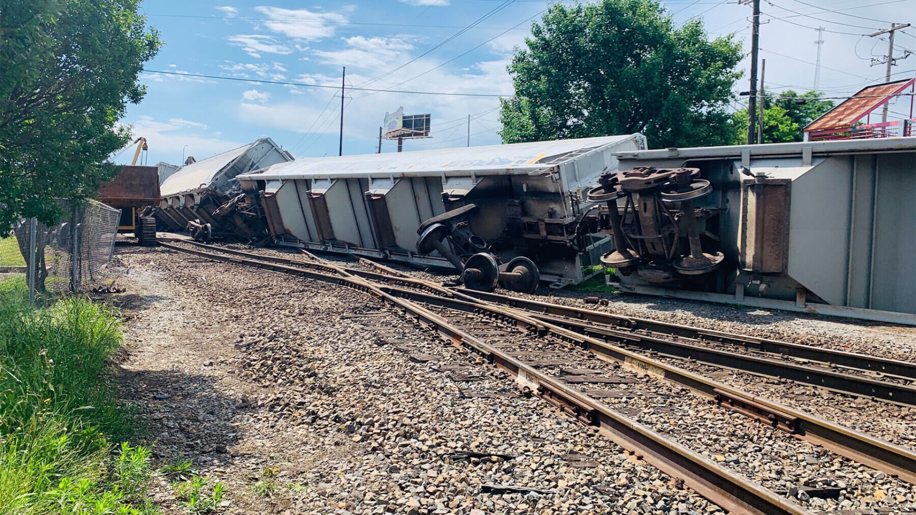 a derailed train