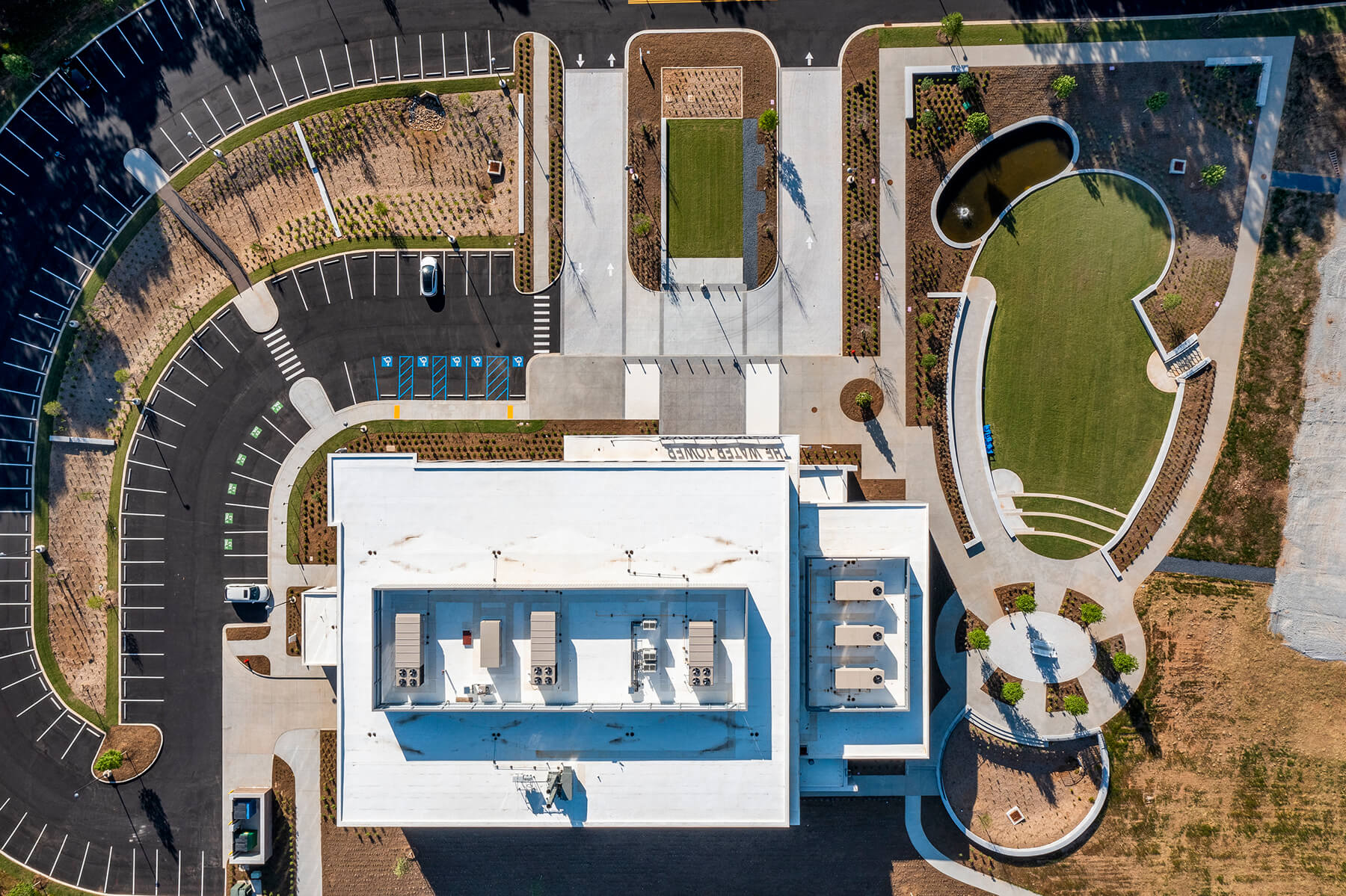 Aerial view of The Water Tower Global Innovation Hub campus