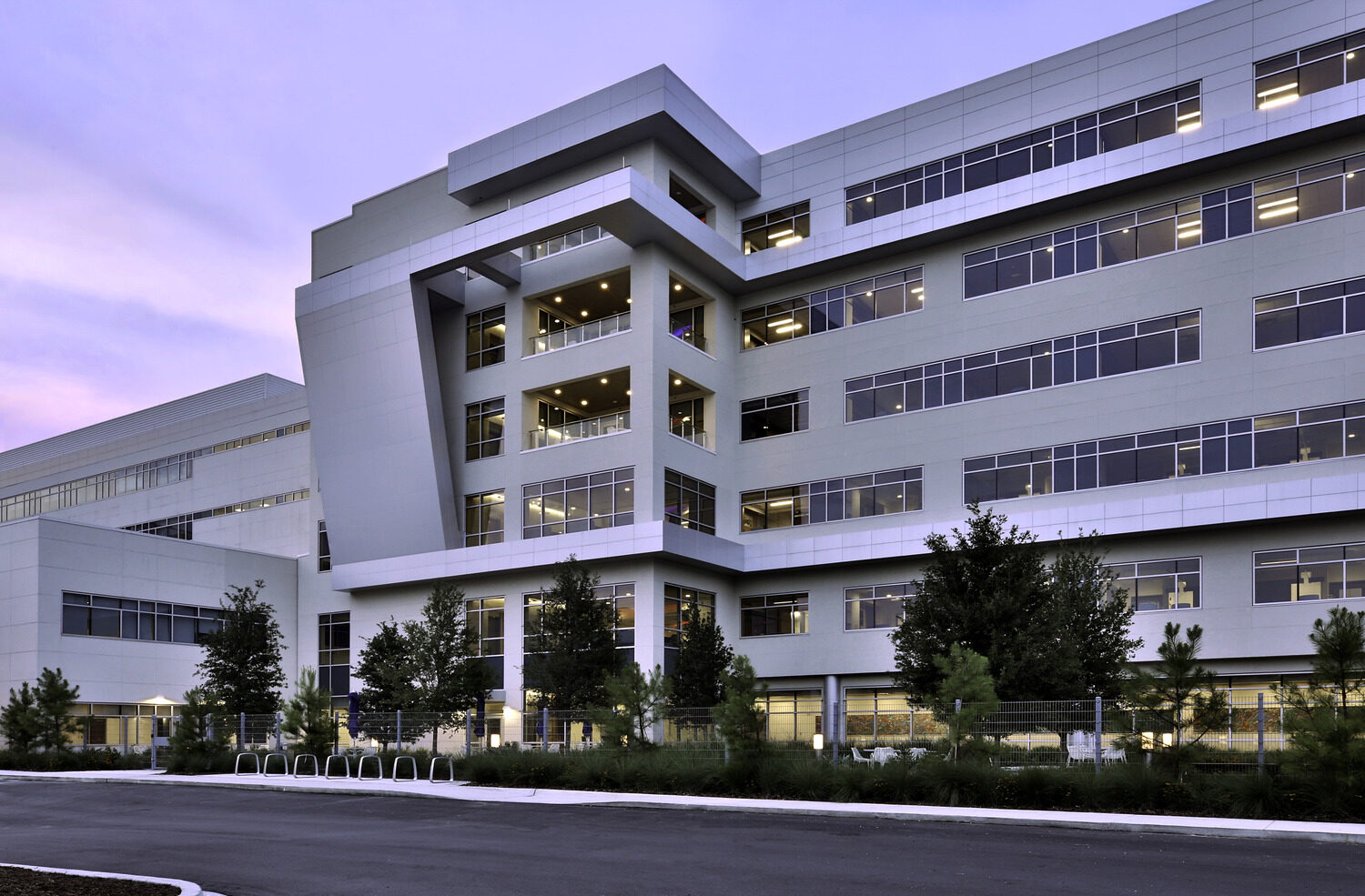 Exterior of a six story hospital