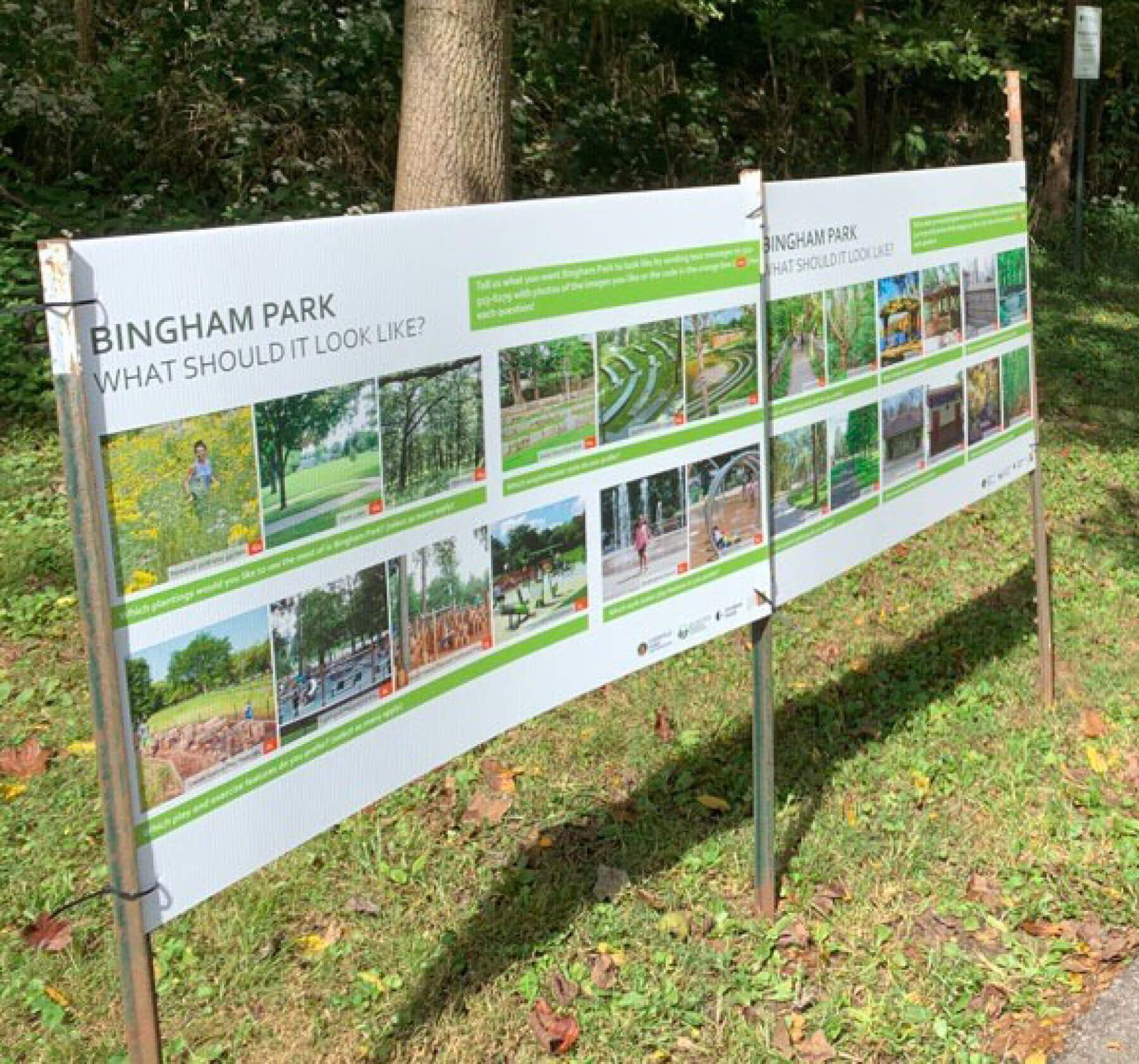 Bingham Park Master Plan community engagement sign