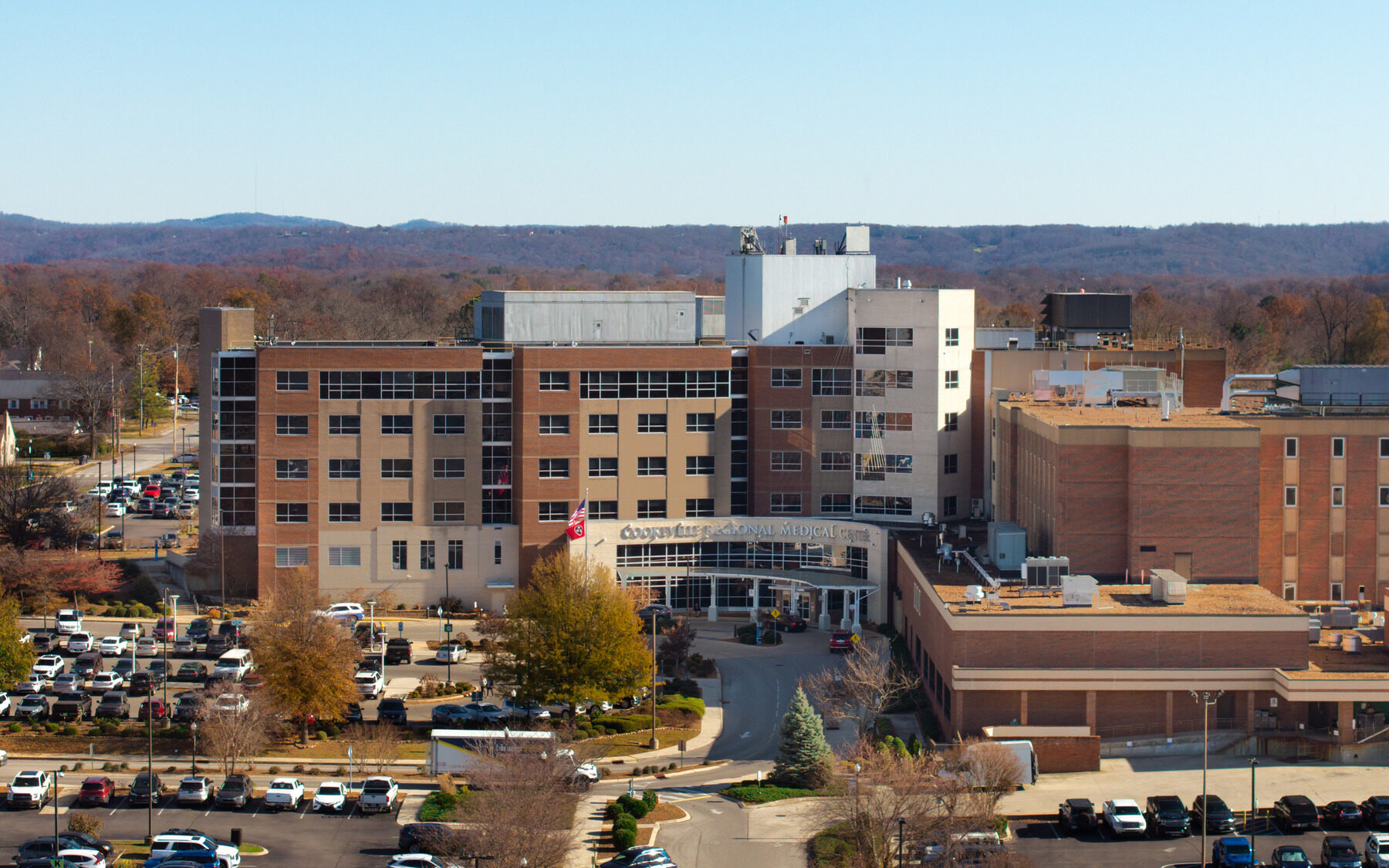 aerial view of cookeville regional medical center