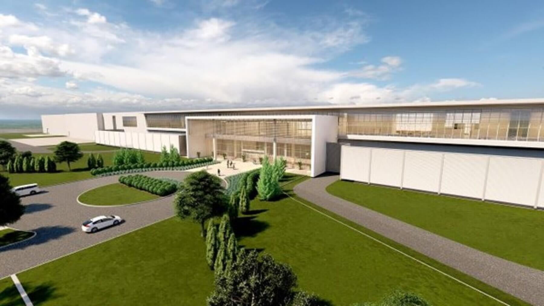 a rendering of the Honda/LGES battery plant rendering