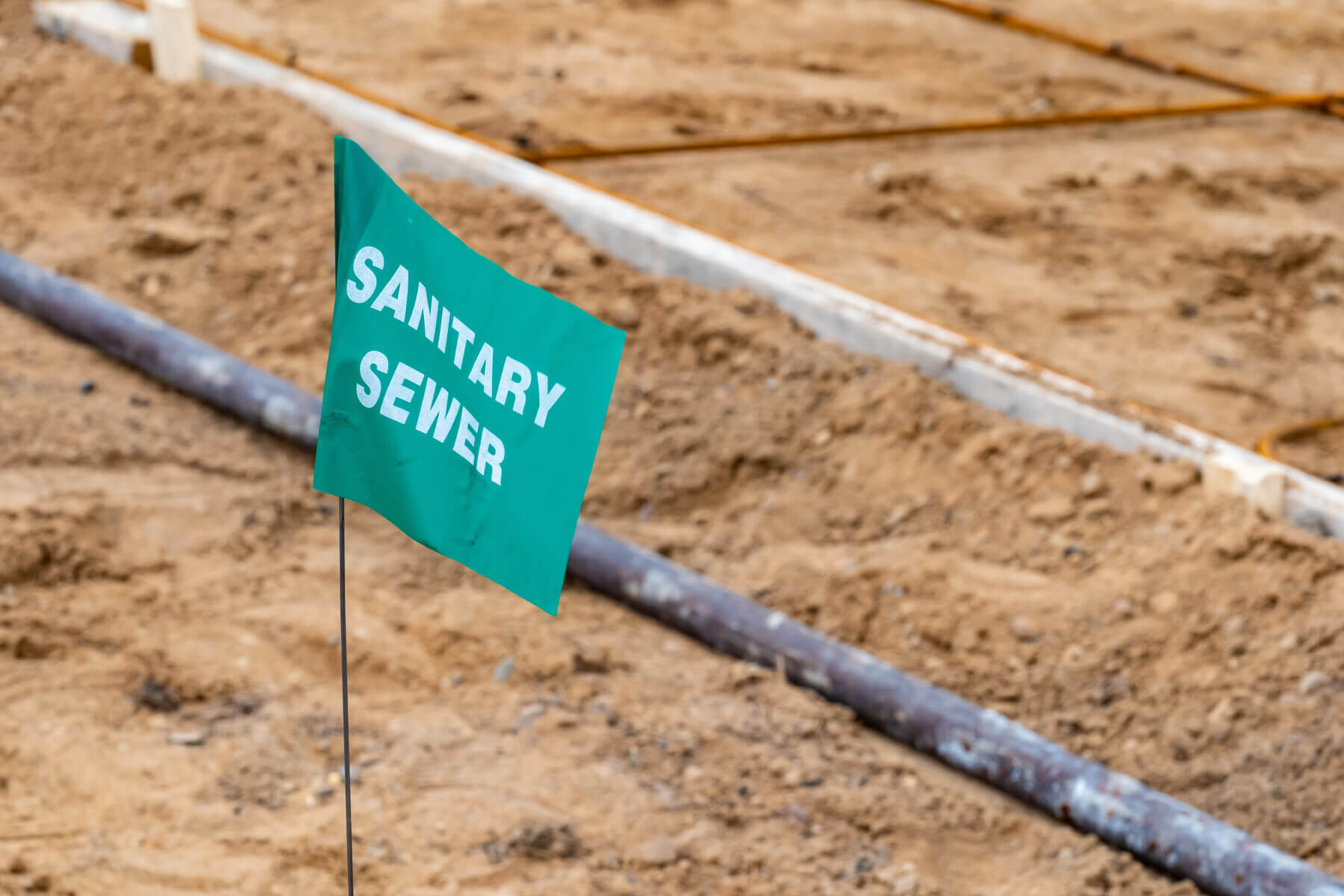 Stock image of sanity sewer construction site