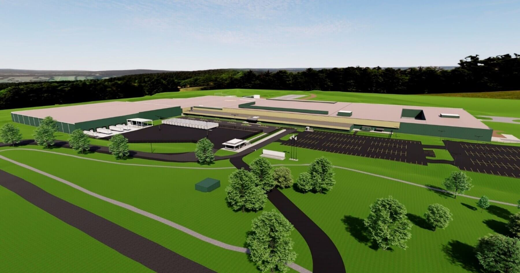 a rendering of a confidential battery plant